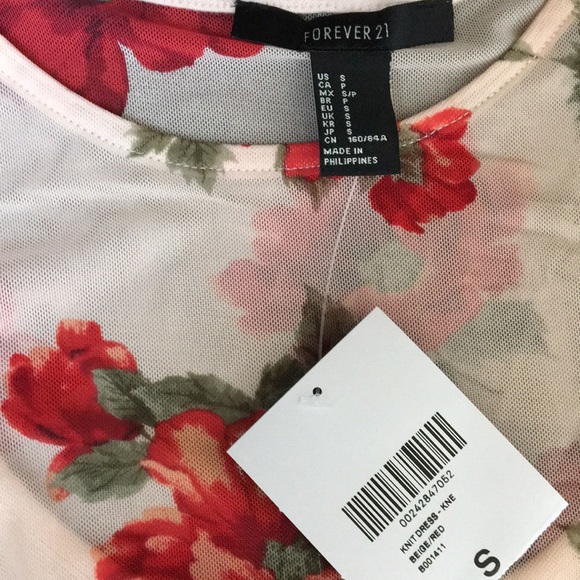 ♦️SOLD♦️Forever 21 Bodycon Floral Mesh Midi Dress - Picture 5 of 7